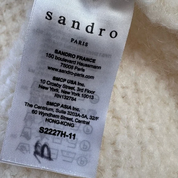 Sandro Off-White Textured Crew Neck Sweater - Picture 4 of 8